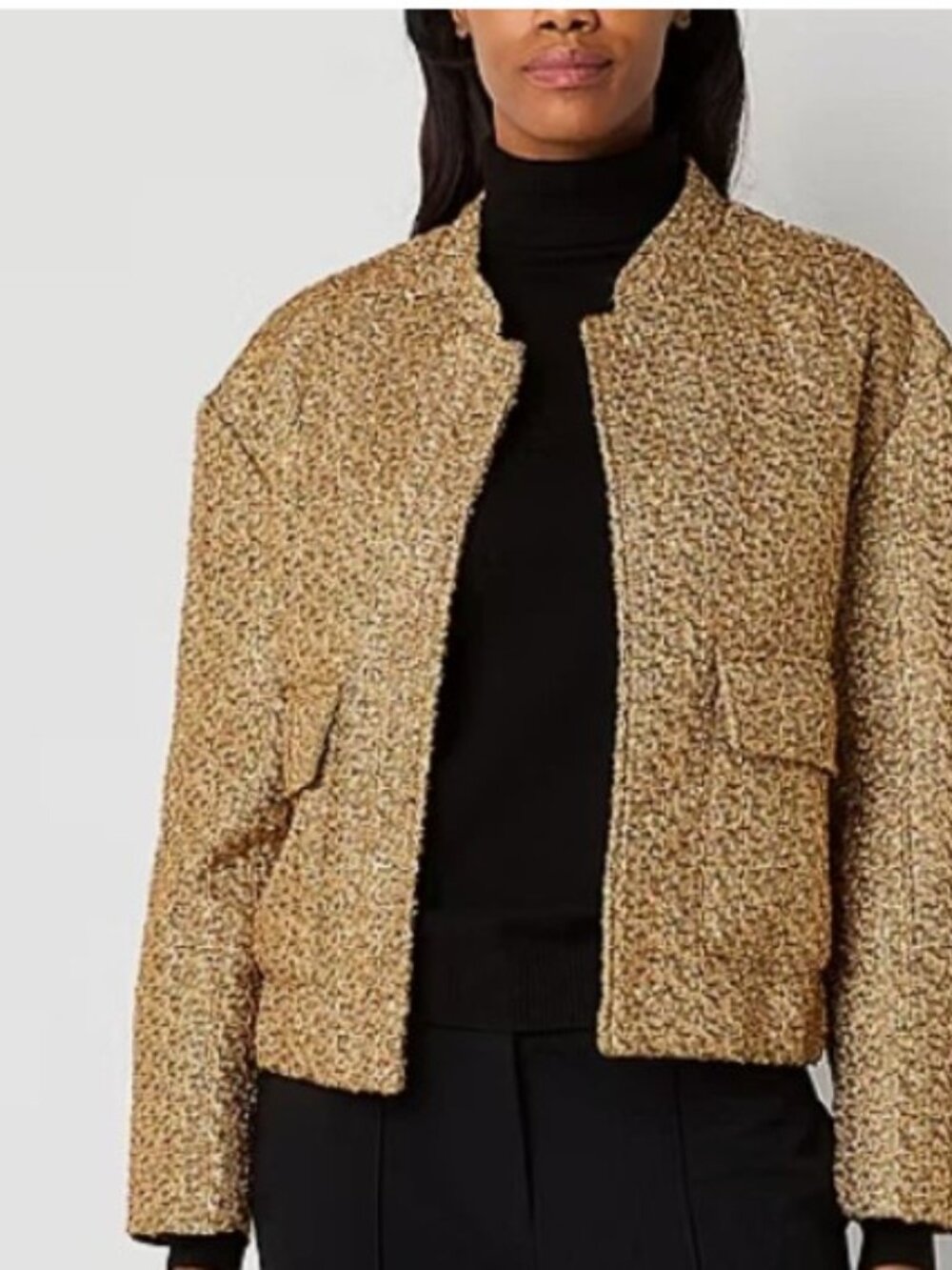 NWT LIZ CLAIBORNE Gold Metallic Blazer Jacket with Snaps XL Retail $89.00